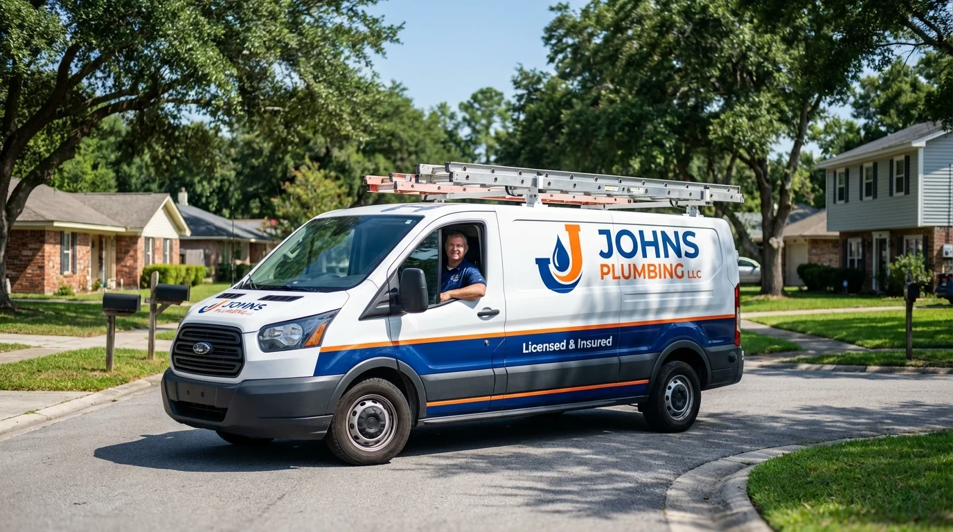 Johns Plumbing LLC service van in Thorndale, PA